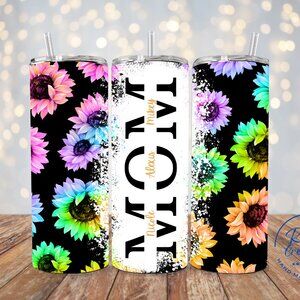 Personalized Mom Tumbler, Floral Mom Skinny Tumbler, Add Your Text Tumbler